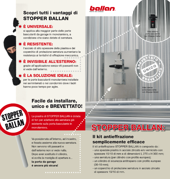LDS GARAGE - BASTA FURTI IN GARAGE, adesso c'è stopper Ballan!
